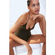 Badeanzüge H&M Damen Neckholder-Badeanzug Grün
