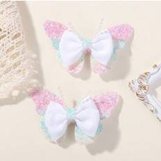 Shein 2pcs Glittery Beaded Bow Hair Clip Set