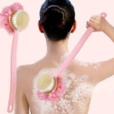 1pc Pink Long Handle Soft Bath Brush From Japan, Multipurpose Bath Scrubber Back Exfoliating & Shower Cleaning