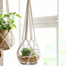 Herdekrokar Shein 1pc Hand-Woven Single Layer Plant Hanger With Decorative Tassel