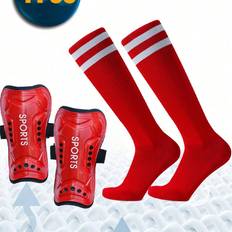 4pcs Football Guards With Pocket Sleeve, Includes Shinguard, Shinpad, And Calf Sleeves Soccer Protective Gear Shinpads