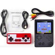 Black Game Consoles BoomSave Double-Player Black 3 inch Handheld Game Consoles 400 IN 1 Retro Video Game Console 8 Bit Game Player Handheld Game Players Gamepads for Kids Gift