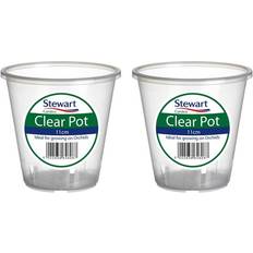 Pots, Plants & Cultivation Stewart 2 Clear Orchid Pots Orchid Flower Plant Pot 11cm