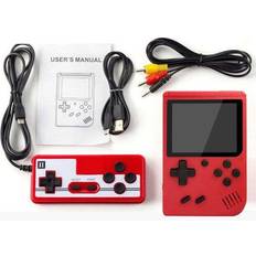 Game Consoles BoomSave Double-Player red 3 inch Handheld Game Consoles 400 IN 1 Retro Video Game Console 8 Bit Game Player Handheld Game Players Gamepads for Kids Gift