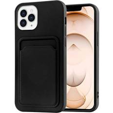 ExpressVaruhuset iPhone 11 Pro Gummibelagd Stöttåligt Skal med Kortfack Liquid Svart