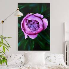 Purple Framed Art Klebefieber Blumen Hochformat Bild