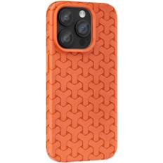MAULUND iPhone 15 Pro Flexibelt Plastskal Flätad Textur Orange
