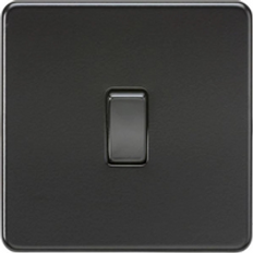 Knightsbridge Screwless 20A 1G DP Switch Matt Black SF8341MBB