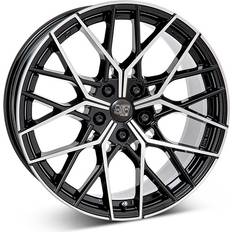 20" - 5/120 Car Rims MSW 74 Alloy Wheels In Gloss Black Full Polished Set Of 4 - 20x9.5 Inch ET48 5x120 PCD, Black/silver