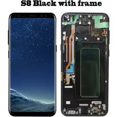 Replacement Screens BoomSave S8 Black ORIGINAL SUPER AMOLED S8 LCD with frame for SAMSUNG Galaxy S8 G950 G950F Display S8 Plus G955 G955F Touch Screen Digitizer