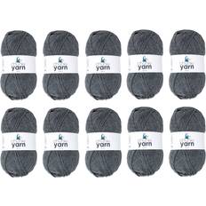 Yarn & Needlework Supplies Korbond Chunky Yarn 10 x 100g Pack Grey Grey