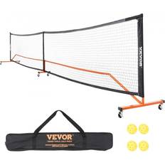 Ensembles de pickleball VEVOR Système de Filet de Pickleball Portable, Filet de Taille Réglementaire 672 cm avec Sac, Roues et Balles, Cadre en Métal Stable Résistant aux Intempéries et Filet en PE Solide, Jeu en Plein Air