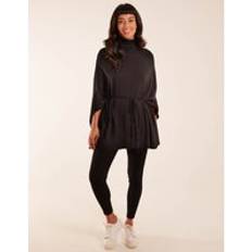 Clothing Blue Vanilla Roll Neck Drawstring Poncho ONE BLACK