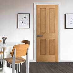 Doors Liberty Doors Internal Oak Unfinished Traditional Victorian 4P 1981 711 x 35 mm Interior Door (x198.1cm)