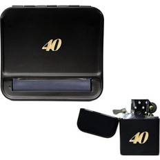 Gold Lighters Knight 40th anniversary birthday celebration cigarette rolling machine and stormproof petrol lighter
