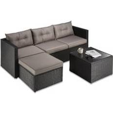 VonHaus Antigua Rattan Corner Chaise Outdoor Lounge Set