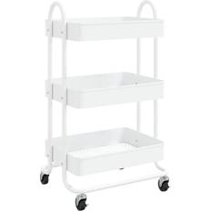 vidaXL 335866 White Carrello Tavolo 34x43cm