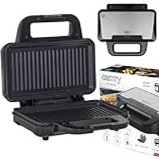 – smörgåsgrill och paninigrill i en – 2 i 1 – svart sandwichgrill – smörgåsgrill – snabb rostad grill – camping smörgåsgrill – breakfast maker – 74 cm matningskabel