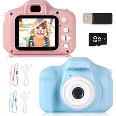 Kids digital camera Akkee Blue Kids HD Digital Camera Toys with 32GB Memory Card