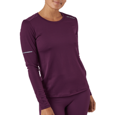 2XU Aero Long Sleeve T-shirt - Beet/Silver Reflective