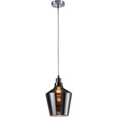 Trio Lighting Calais Glass Smoke Pendant Lamp 20cm