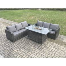 Fimous Rattan Garden Outdoor Lounge Set, Table incl. 2 Chairs & 2 Sofas