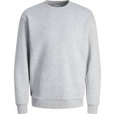 Jack & Jones Plain Crew Neck Sweatshirt - Grey/Light Grey Melange