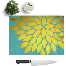 Gold Chopping Boards East Urban Home Abstract Leaves No.1 Gold Chopping Board