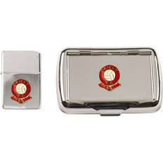 Knight Leyton Orient football club polished chrome tobacco tin stormproof lighter