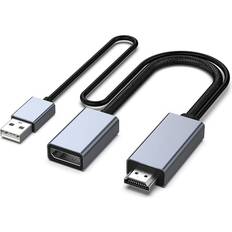 Nordic HMDP-106 Displayport 1.2 - HDMI 2.0/USB A Power Adapter F-M 0.5m