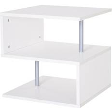 Tablero de partículas Mesas Auxiliares Homcom S Shaped White Mesa Auxiliar 50x50cm