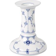 Royal Copenhagen Ljusstakar, Ljus & Doft Royal Copenhagen Musselmalet Riflet White/Blue Ljusstake 11.5cm