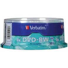 Optical Storage Verbatim DVD-RW 4.7GB, 4x Recordable Disc Spindle Pack of 30 95179