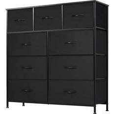 Furniture DUMOS Fabric Closet Organizer Black Chest of Drawer 12x40"