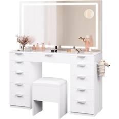 MDF - Rectangle Dressing Tables YitaHome Vanity White Dressing Table 15.7x46"