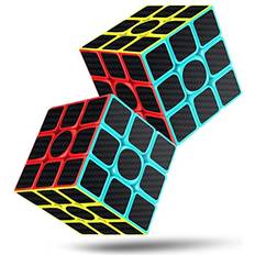 Plastic Rubik's Cube Speed Cube 3x3x3 Magic Carbon Fiber Sticker