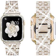 Compatible Apple Watch Band 40mm Jewelry Bling Diamond Strap &Soft TPU Protector Case