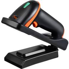 Tera 2D Barcode Scanner with Adjustable Folding Stand and Charging Cradle, Wall Mountable 2.4G Wireless & USB 2.0 Wired QR Bar Code with Vibration Alert Model D5100-Fold