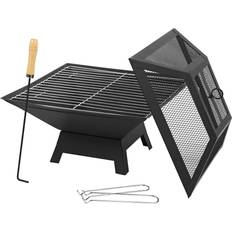 Phoenix Square Outdoor Fire Pit Steel BBQ Garden