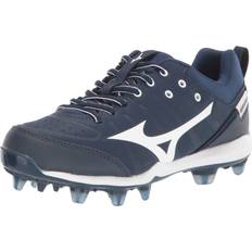 Women Baseball Shoes Mizuno mens 9-spike 9 Spike Advanced Finch Elite 5 Womens TPU Molded Softball Cleat, Navy-white