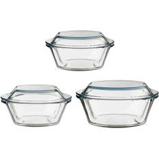 Set of 3 Clear with lid