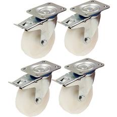 DIY Accessories Parnells 80mm 3" nylon castors heavy duty swivel braked castor set 120kg