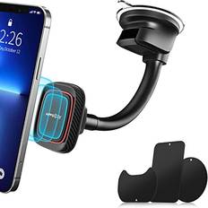 APPS2Car Magnetic Phone Holder Mount with 6 Strong Magnets, Windshield Phone Magnetic Holder, Suction Cup Phone Holder for Dashboard Magnet Holder, fit Most Smartphones & Mini Tablets Large Devices