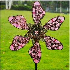 Garden & Outdoor Environment Zhike 35.4in Luminous Metal Butterfly Wind Spinner Rotating
