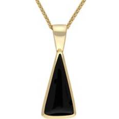 Yellow Necklaces C. W. Sellors 9ct Gold Whitby Jet Triangle Necklace Gold