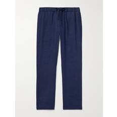 Frescobol Carioca Frescobol Carioca Oscar Straight-Leg Linen and Cotton-Blend Drawstring Trousers Men Blue UK/US