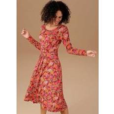 Aniston Round Neck Floral Print Jersey Dress Multi