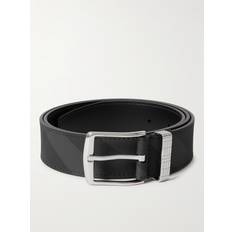 Burberry Belts Burberry 3.5cm Checked Cross-Grain Faux Leather Belt Men Black