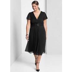 Sheego Wrap-Over Evening Dress Black