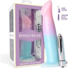 Sexleksaker Engily Ross Engily Ross Dildox Vibrating Color Gradient Liquid Silicone Dildo 17cm Blue-Pink